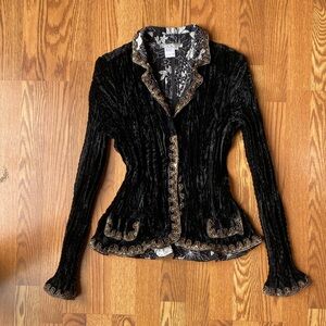 Elegant Black Velvet Women's Jacket